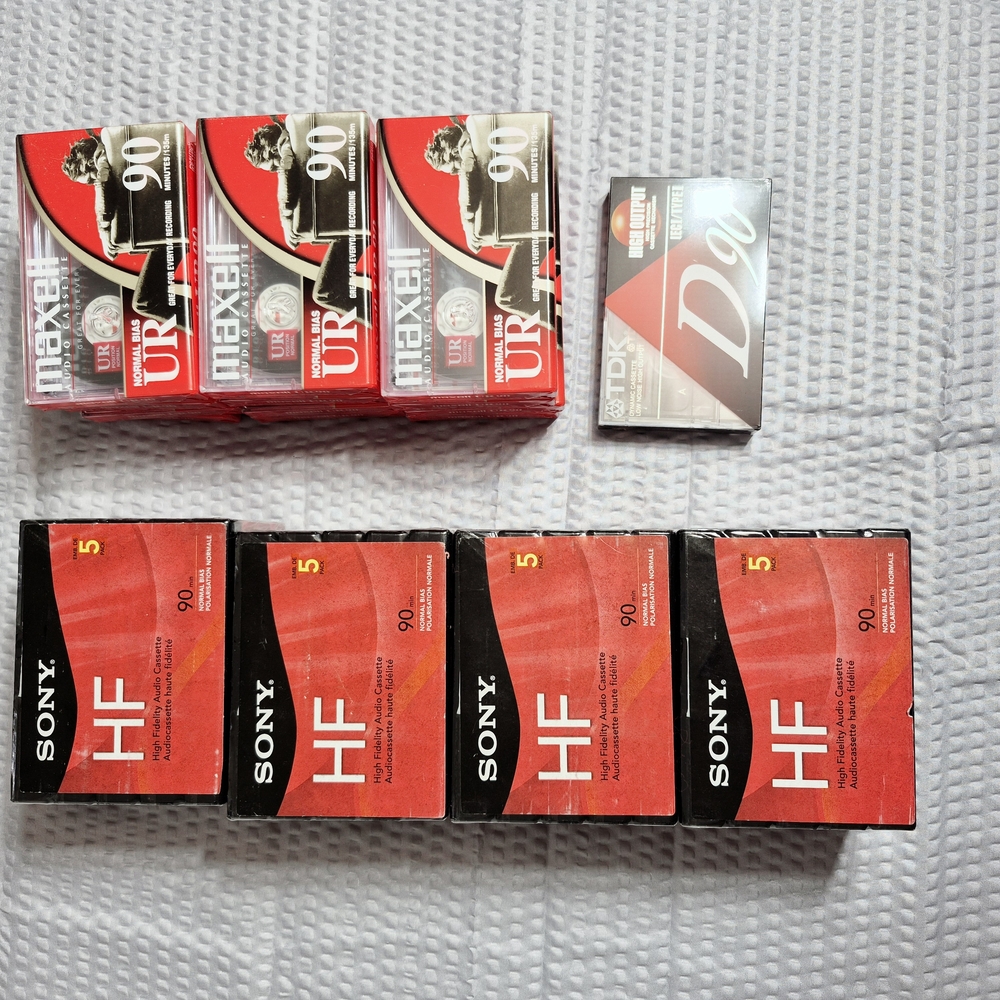 Vintage 33 total of Sony and Maxell  90 min Audio Cassette Tapes